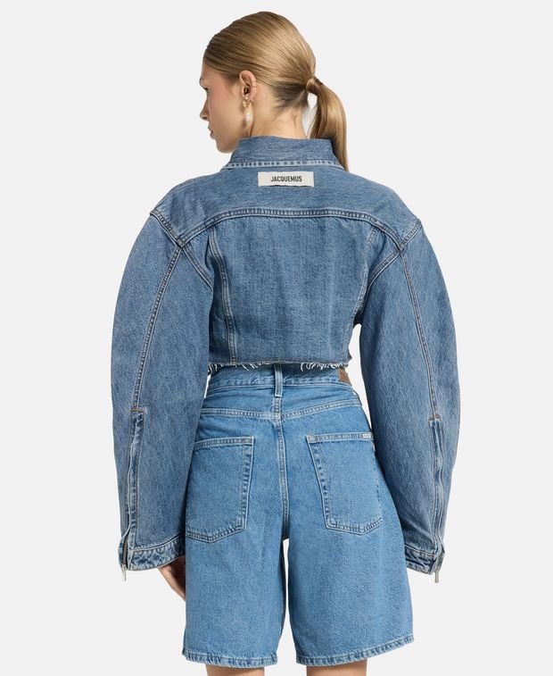 Jacquemus Cropped denim jacket Tabac