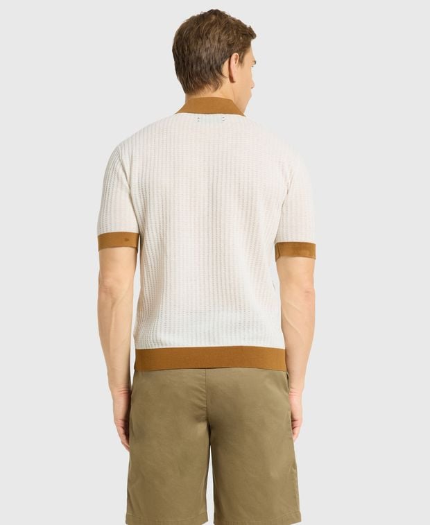 Amiri Linen-blend polo shirt