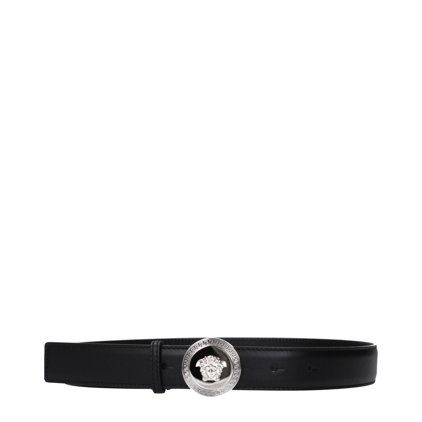 Versace Belts Women Leather Black/Silver