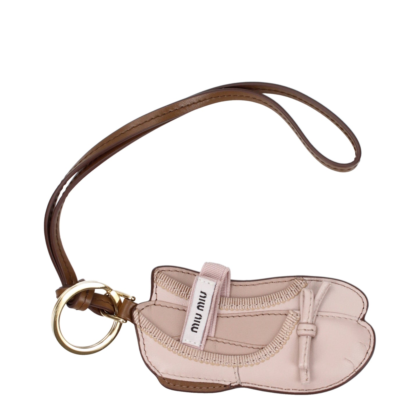 Miu Miu Keychain Women Leather Pink/Waterlily