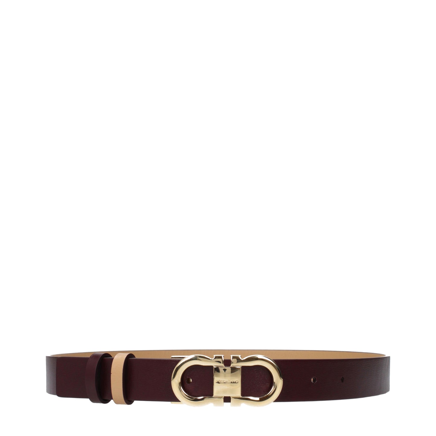 Salvatore Ferragamo Belts Women Leather Beige/Barolo
