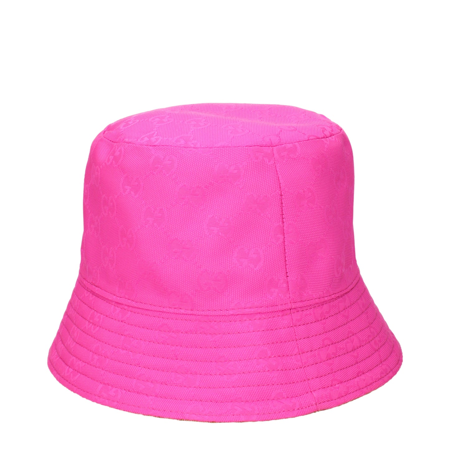 Gucci Hats Women Cotton Beige/Fluo Pink