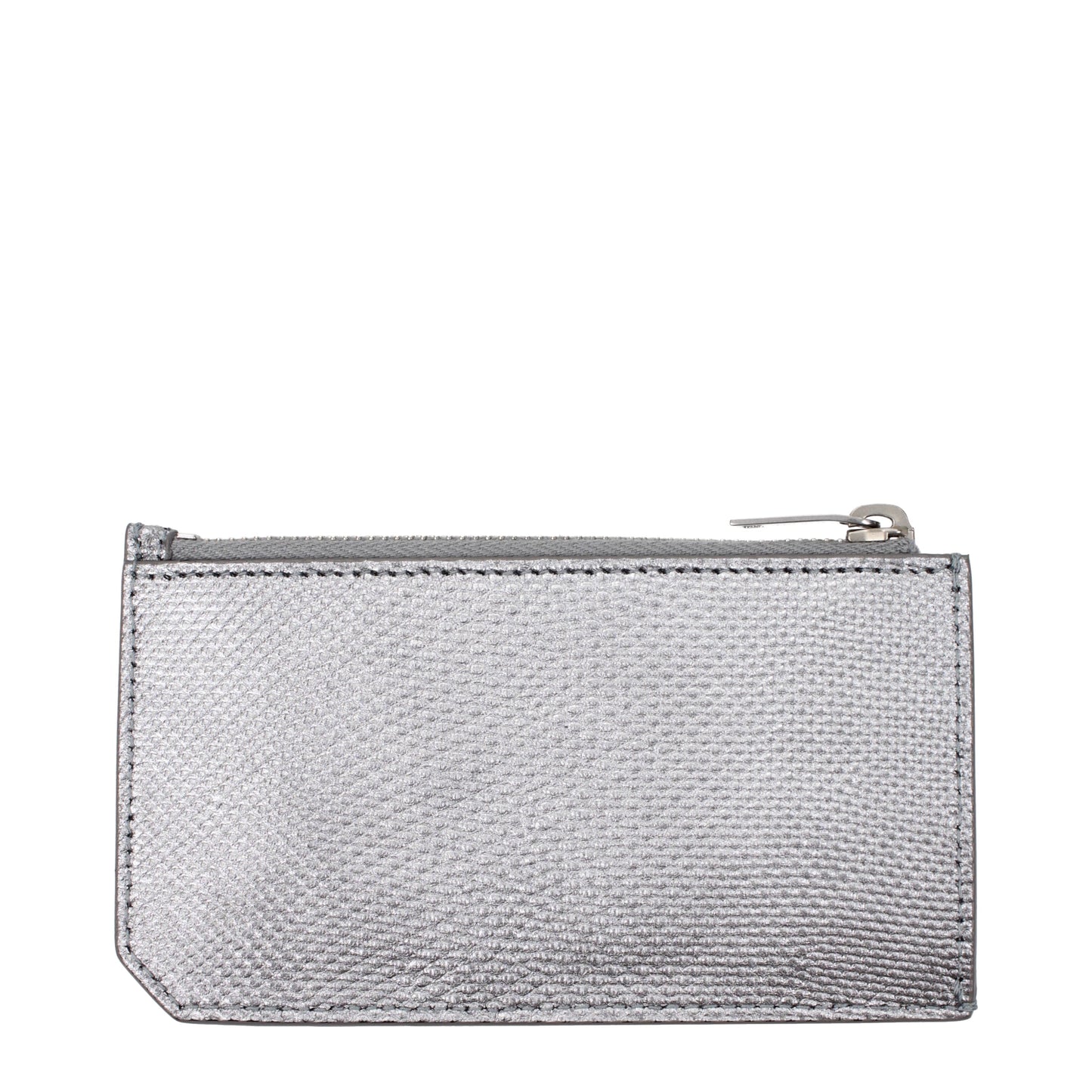 Saint Laurent Coin Purses Men Leather Silver