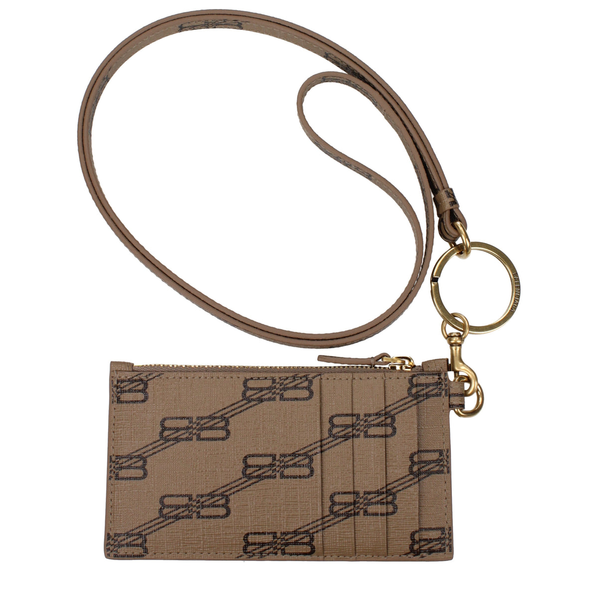 Balenciaga Coin Purses Men Fabric Beige/Brown