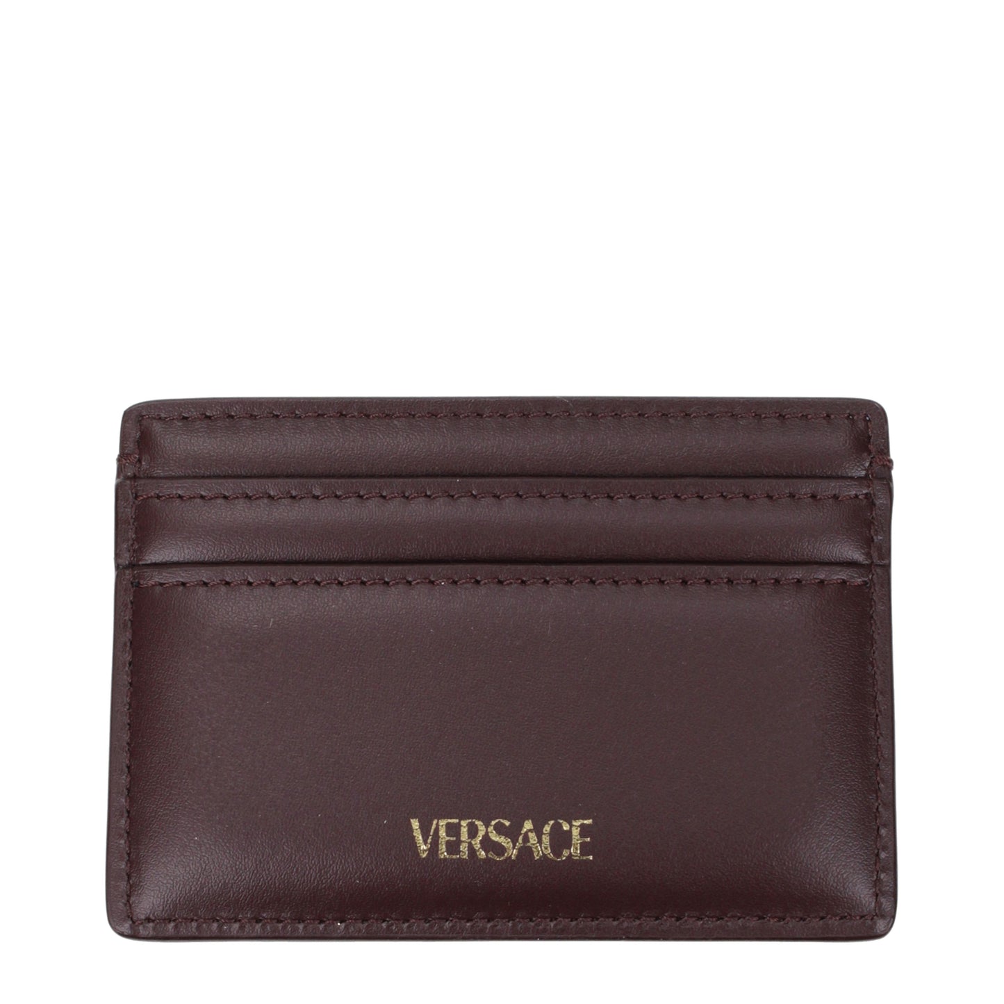 Versace Document Holders Men Leather Brown