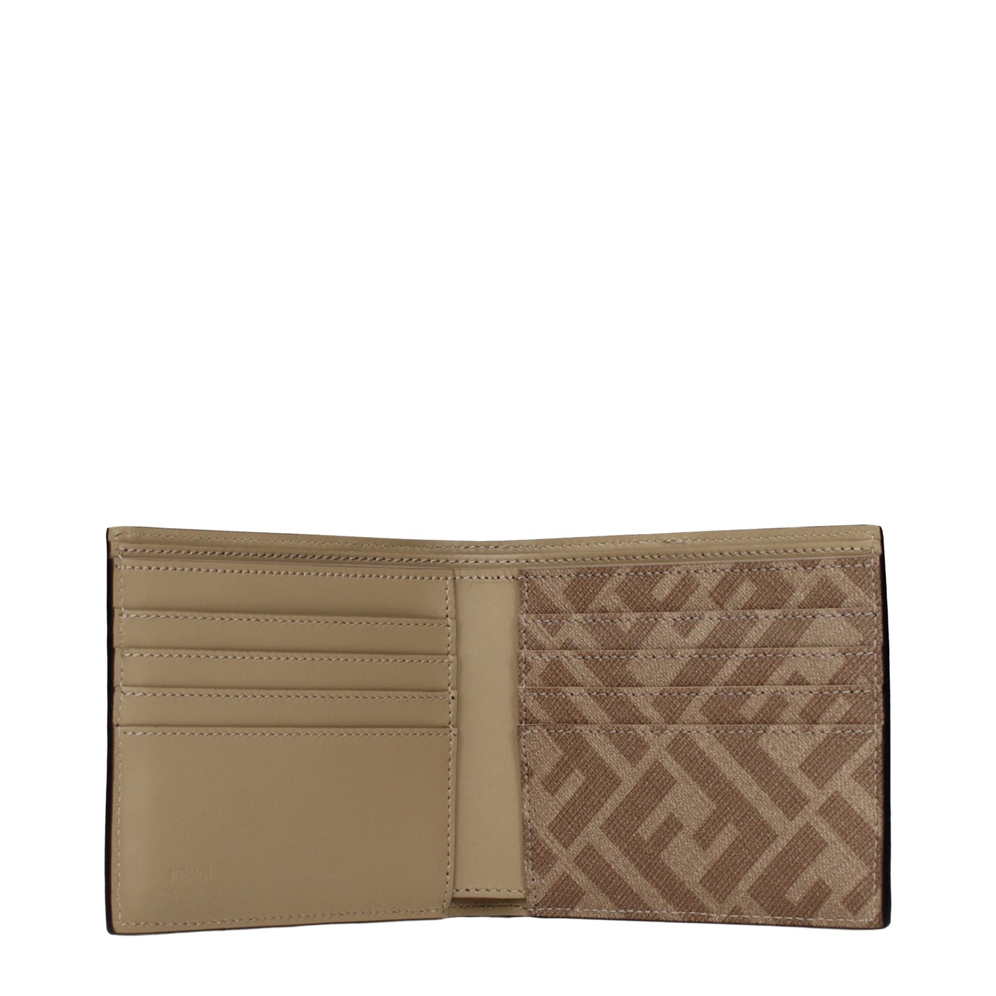 Fendi Wallets Men Leather Beige/Sand