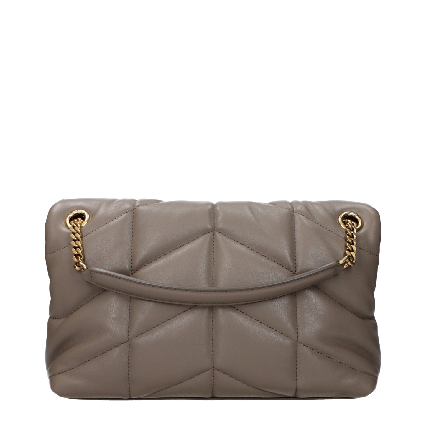 Saint Laurent Shoulder Bags Women Leather Gray/Taupe