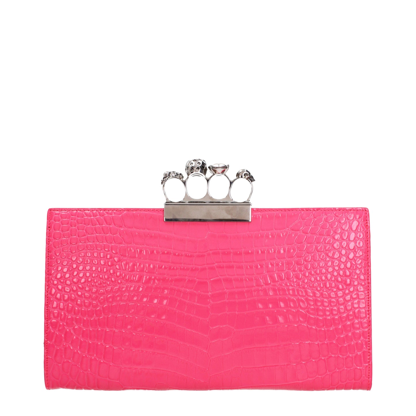 Alexander McQueen Clutches Women Leather Pink/Neon Pink