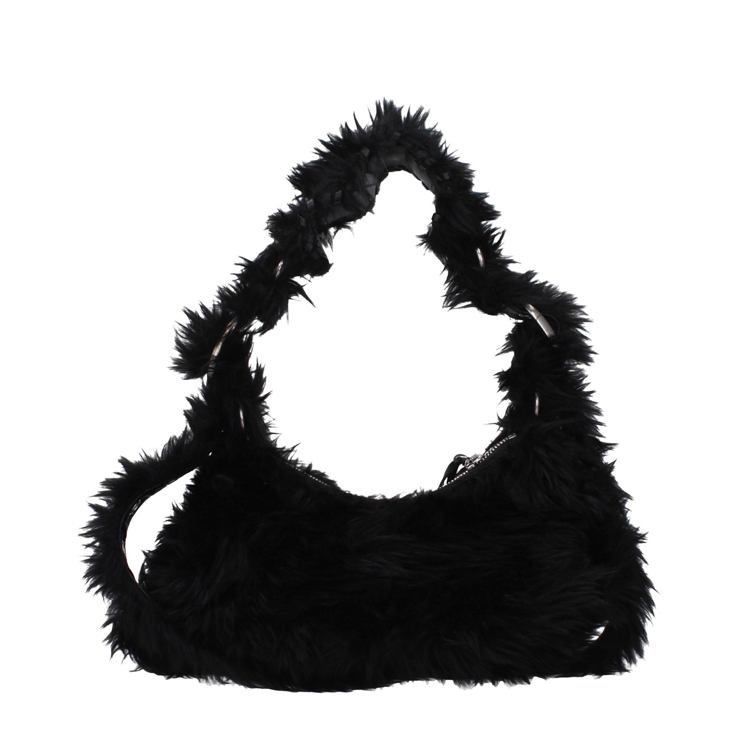 Balenciaga Shoulder Bags Women Eco Fur Black