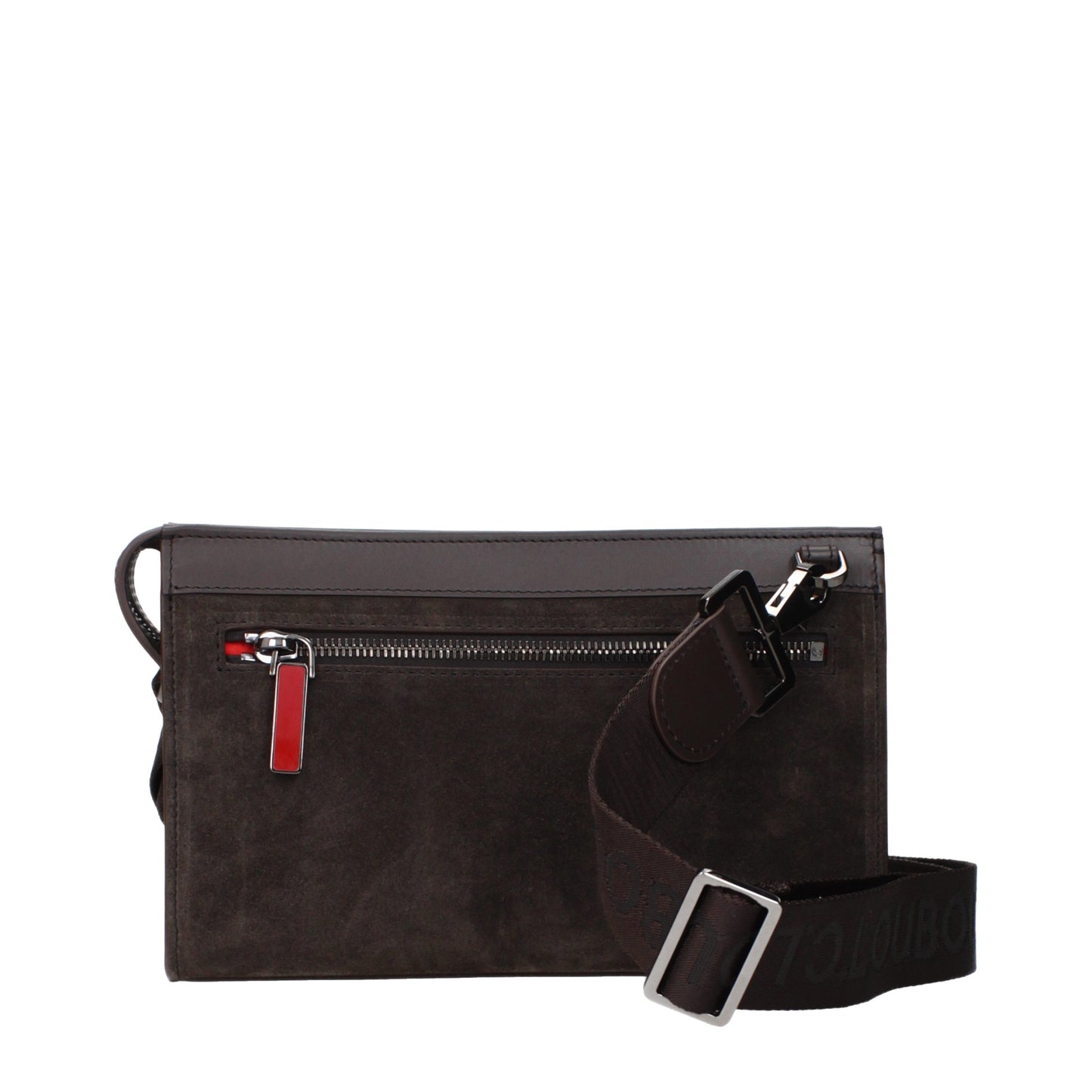 Louboutin Crossbody Bags Men Suede Brown/Coffee