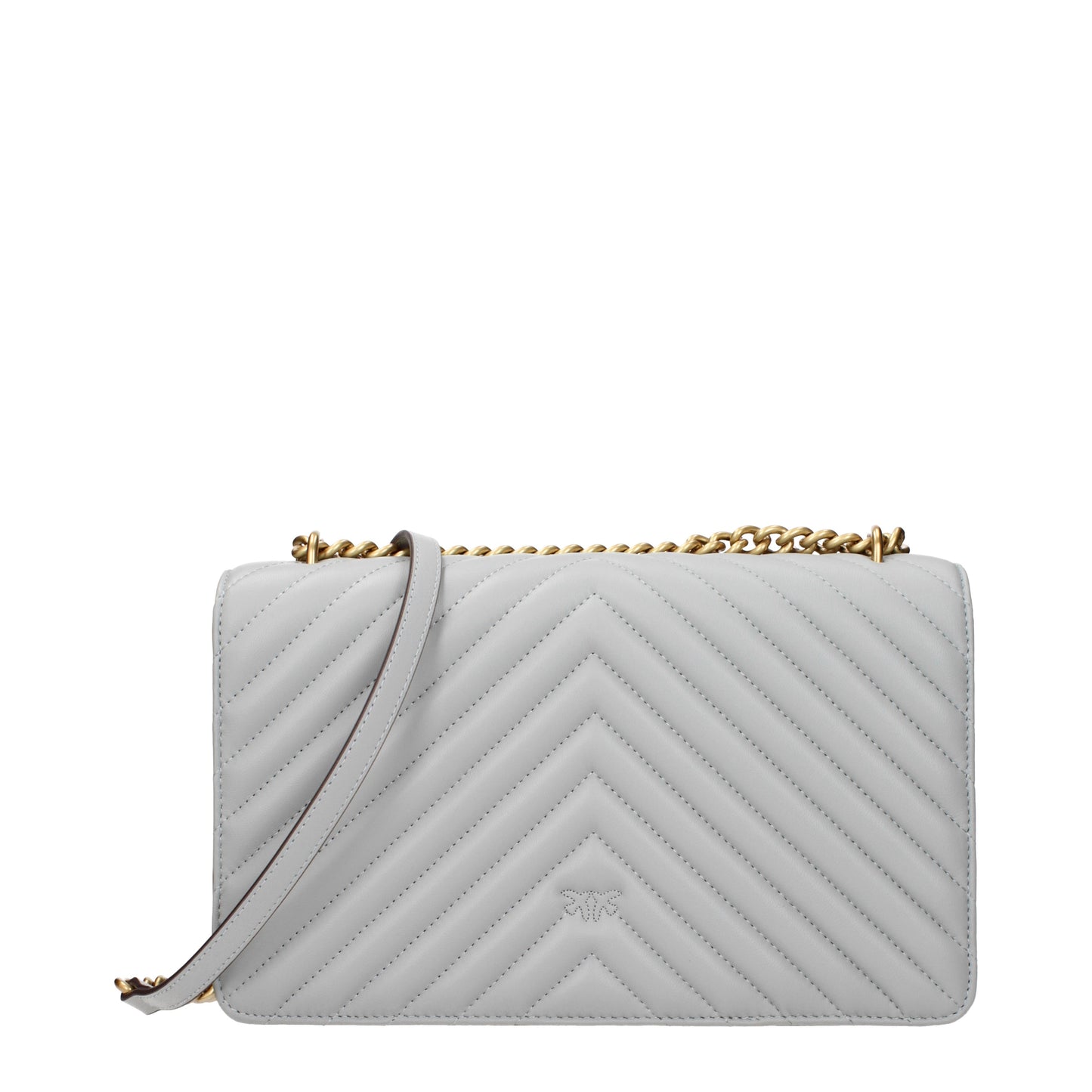 Pinko Crossbody Bags Women Leather Gray/Pearl Grey