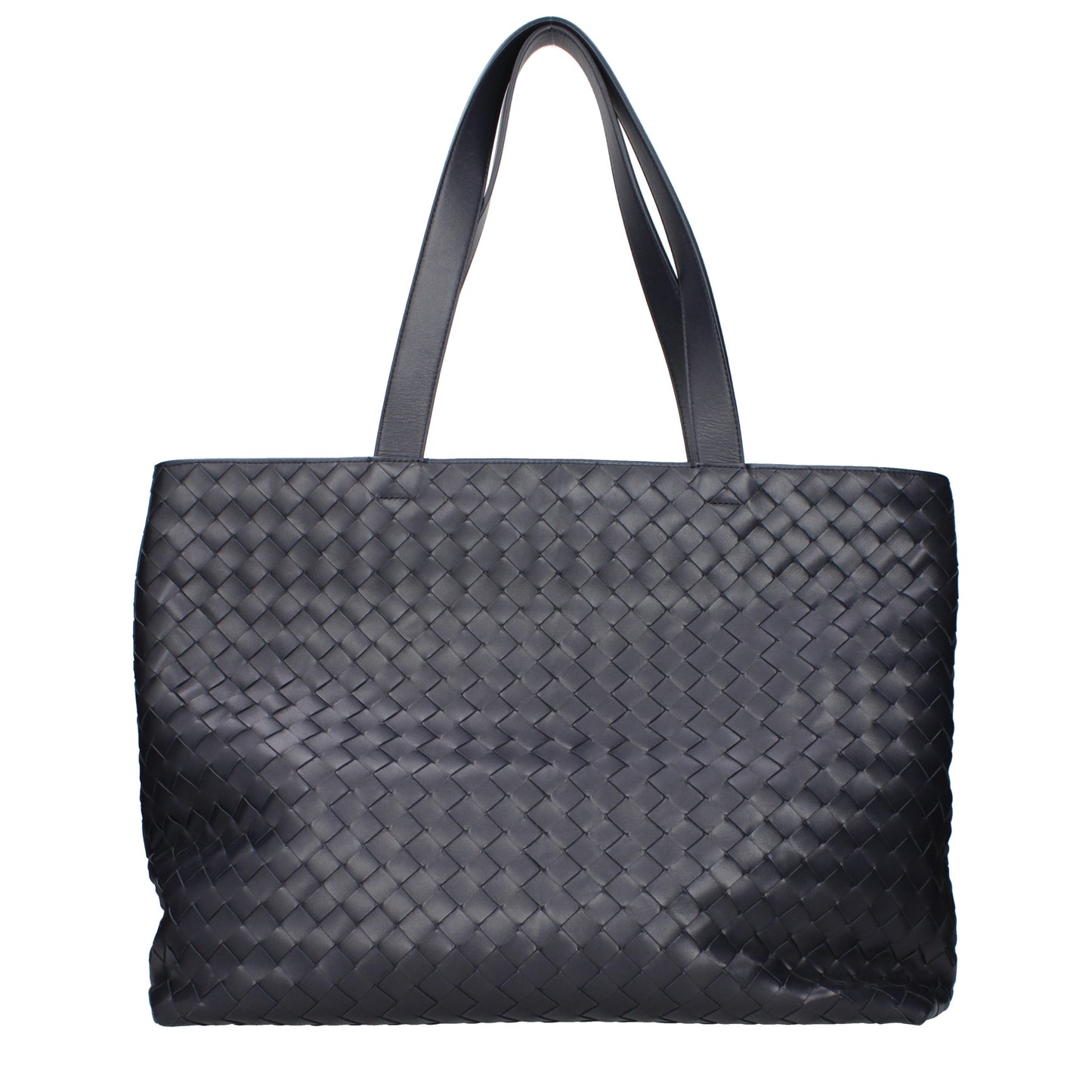 Bottega Veneta Shoulder Bags Men Leather Blue/Midnight Blue
