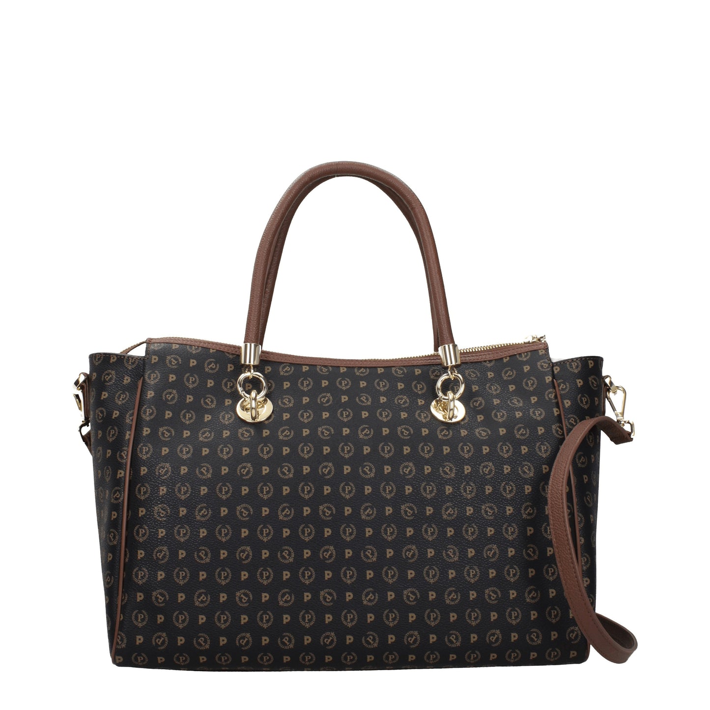 Pollini Shoulder Bags Women PVC Black/Brown