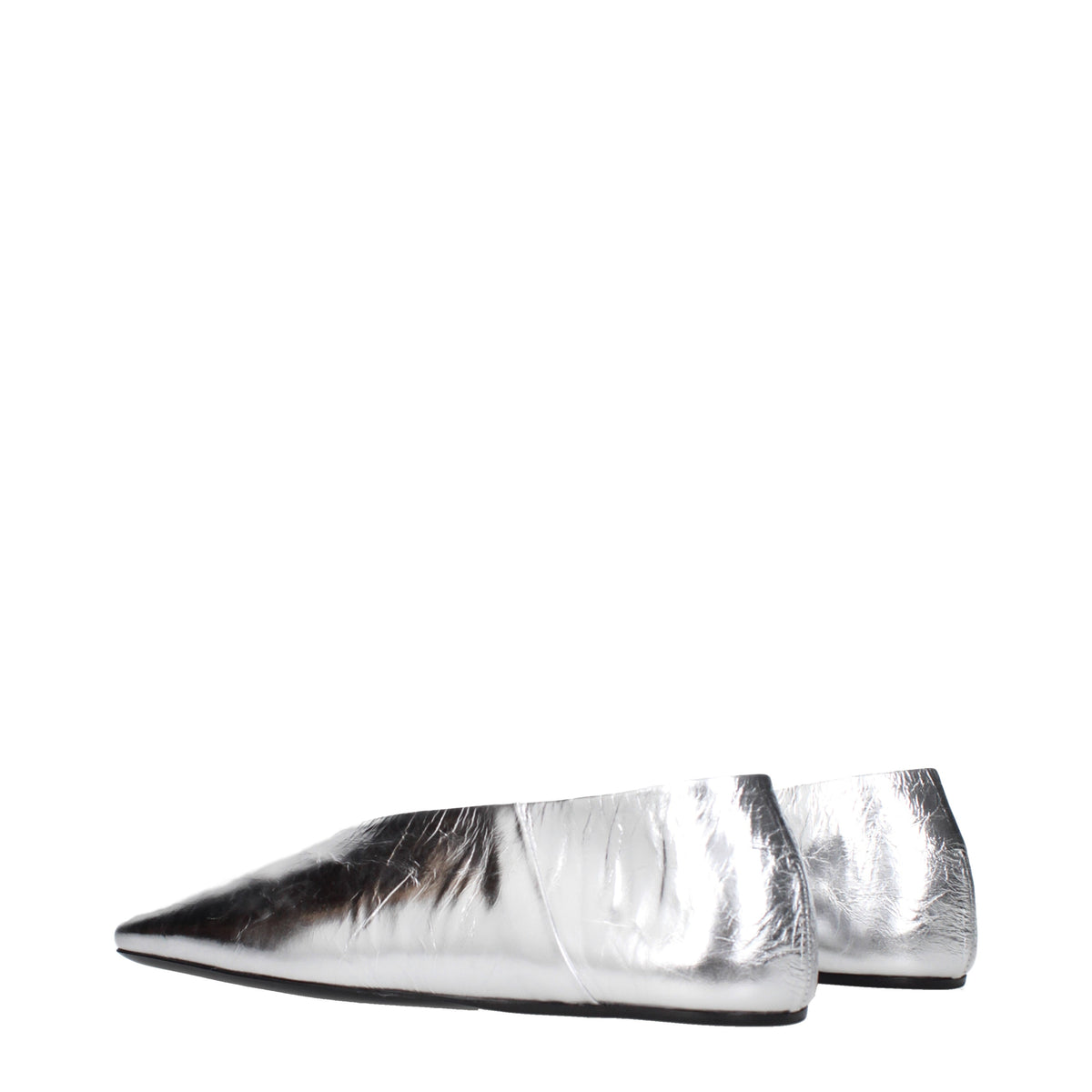 Jil Sander Ballet Flats Women Leather Silver