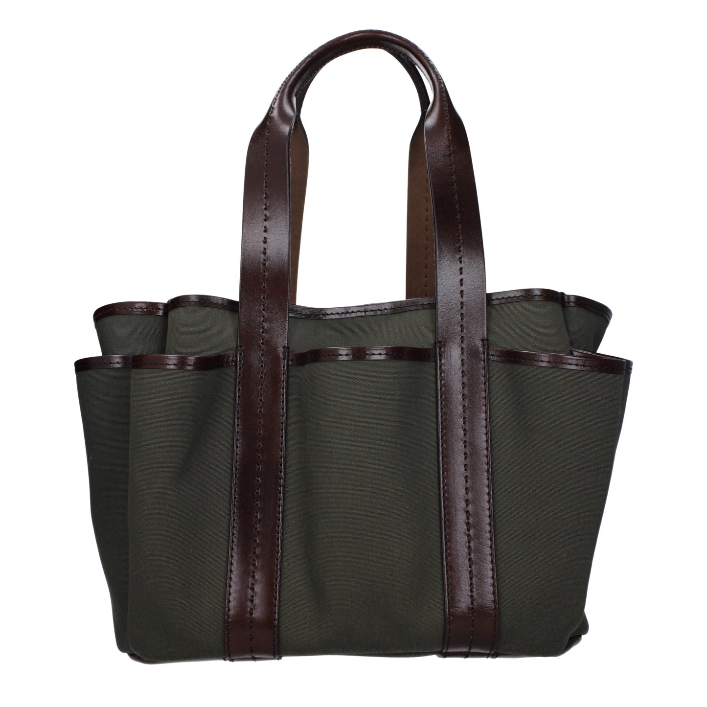 Max Mara Handbags Women Fabric Green/Dark Brown