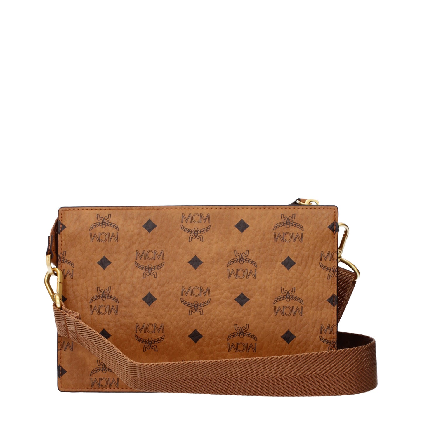 MCM Clutches Women Fabric Brown/Cognac