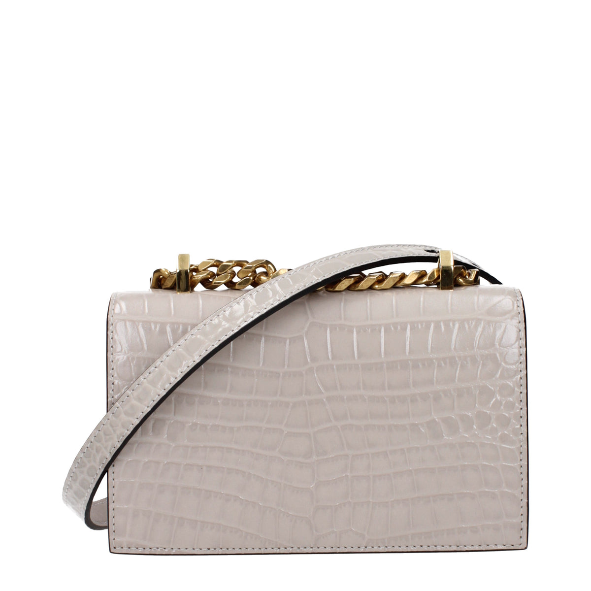 Alexander McQueen Crossbody Bags Women Leather Gray/Light Grey