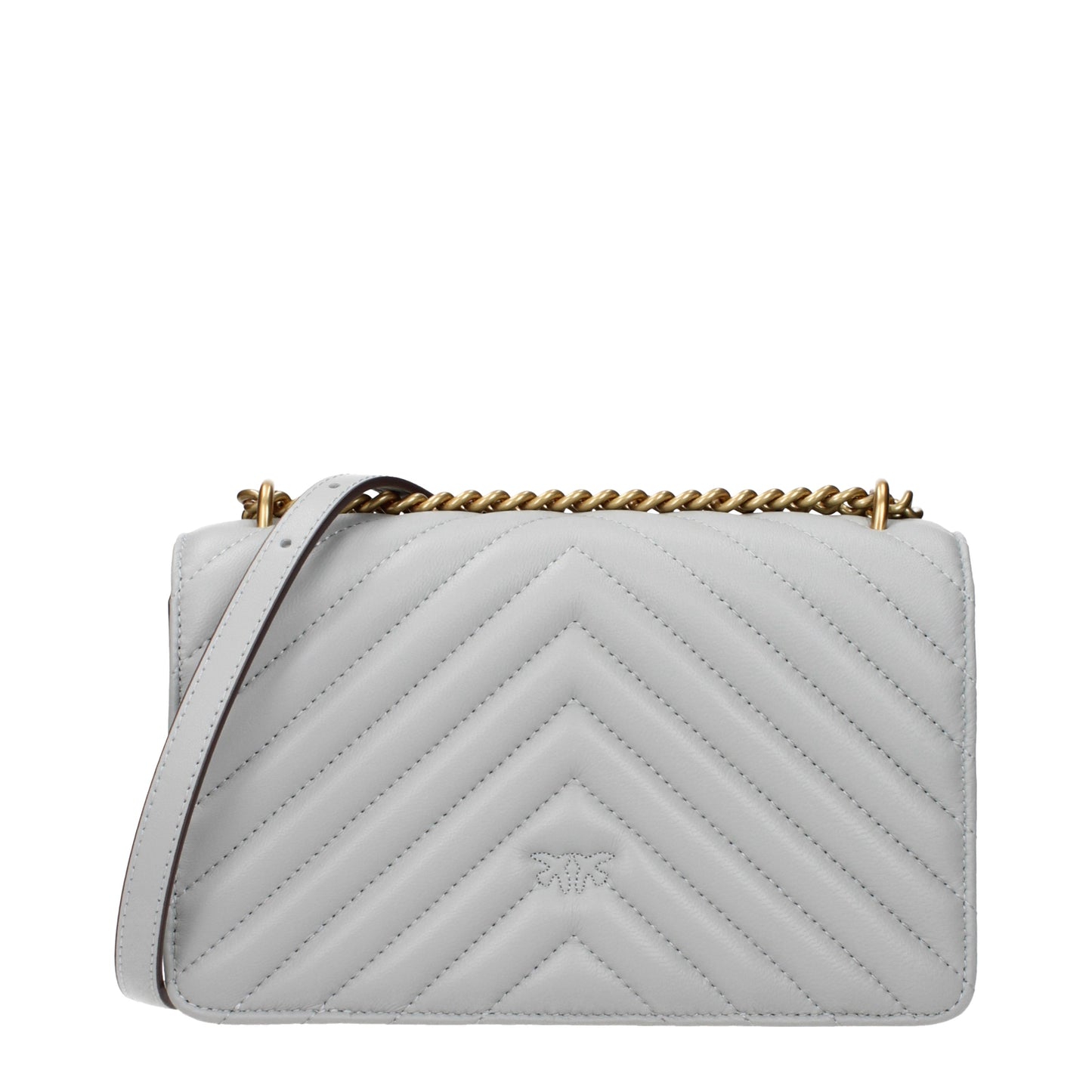 Pinko Crossbody Bags Women Leather Gray/Pearl Grey