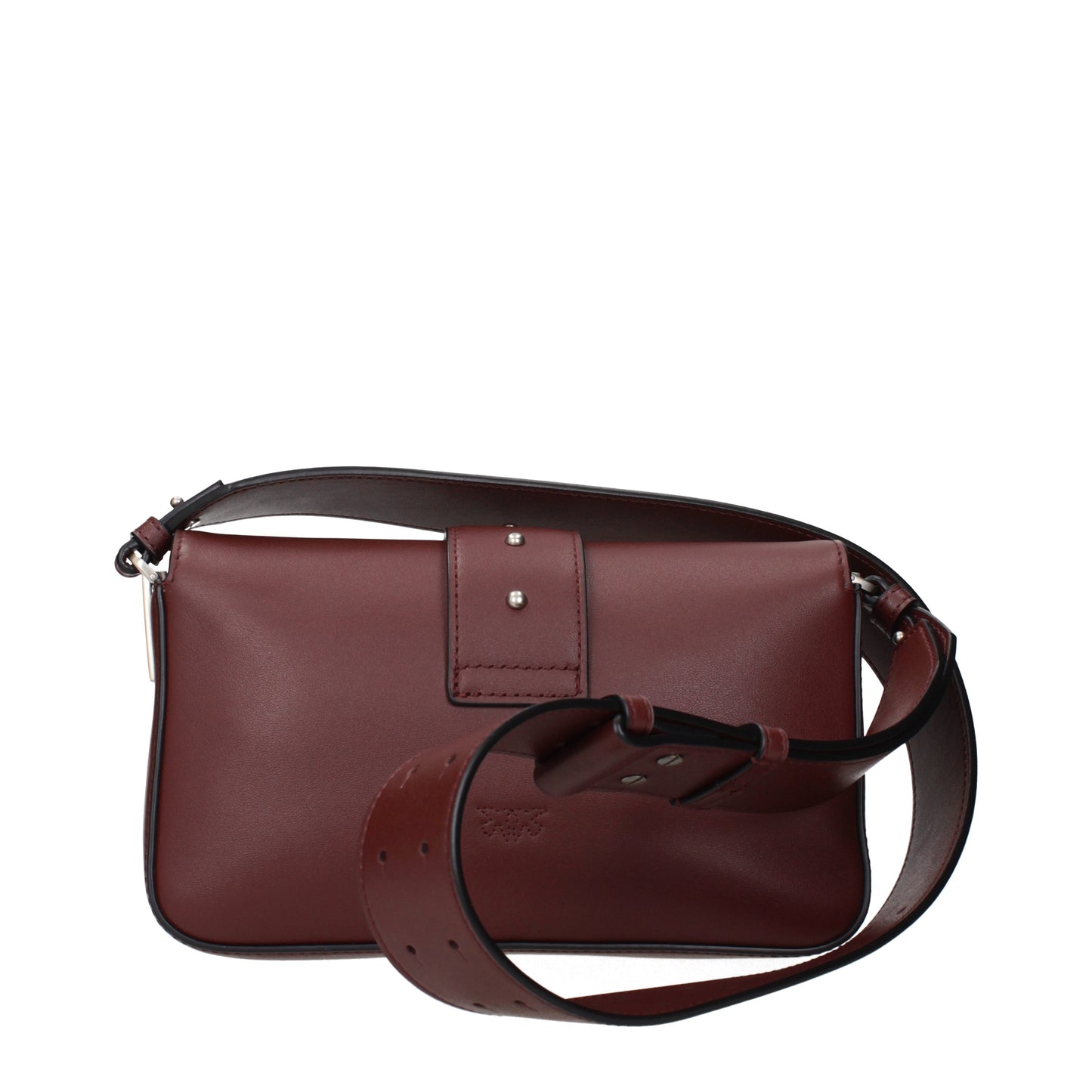 Pinko Crossbody Bags Women Leather Red/Burgundy