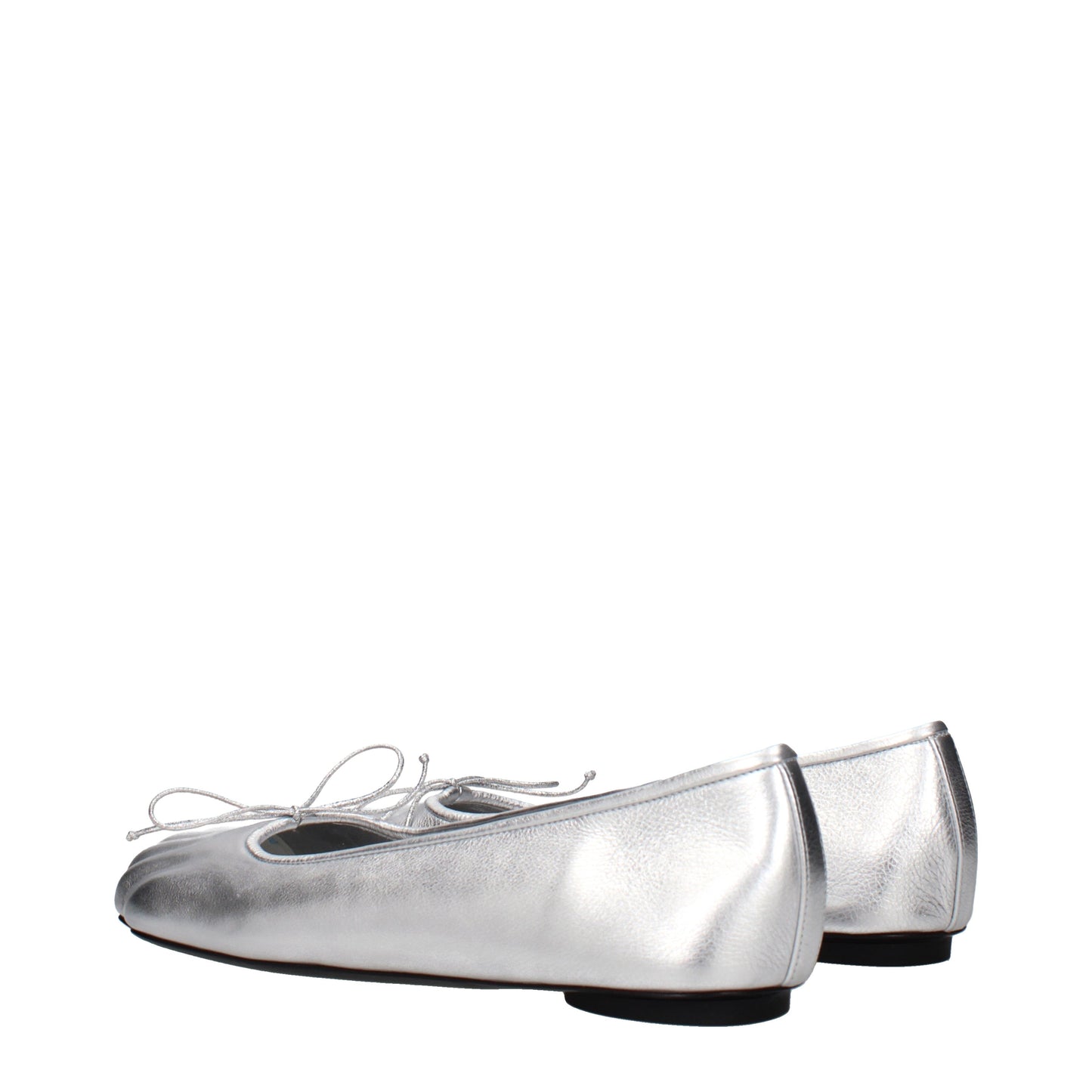 Balenciaga Ballet Flats Women Leather Silver