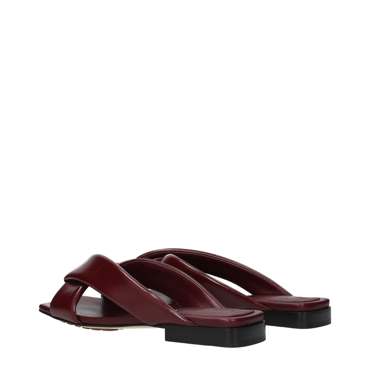 Bottega Veneta Slippers and Clogs Women Leather Red/Barolo