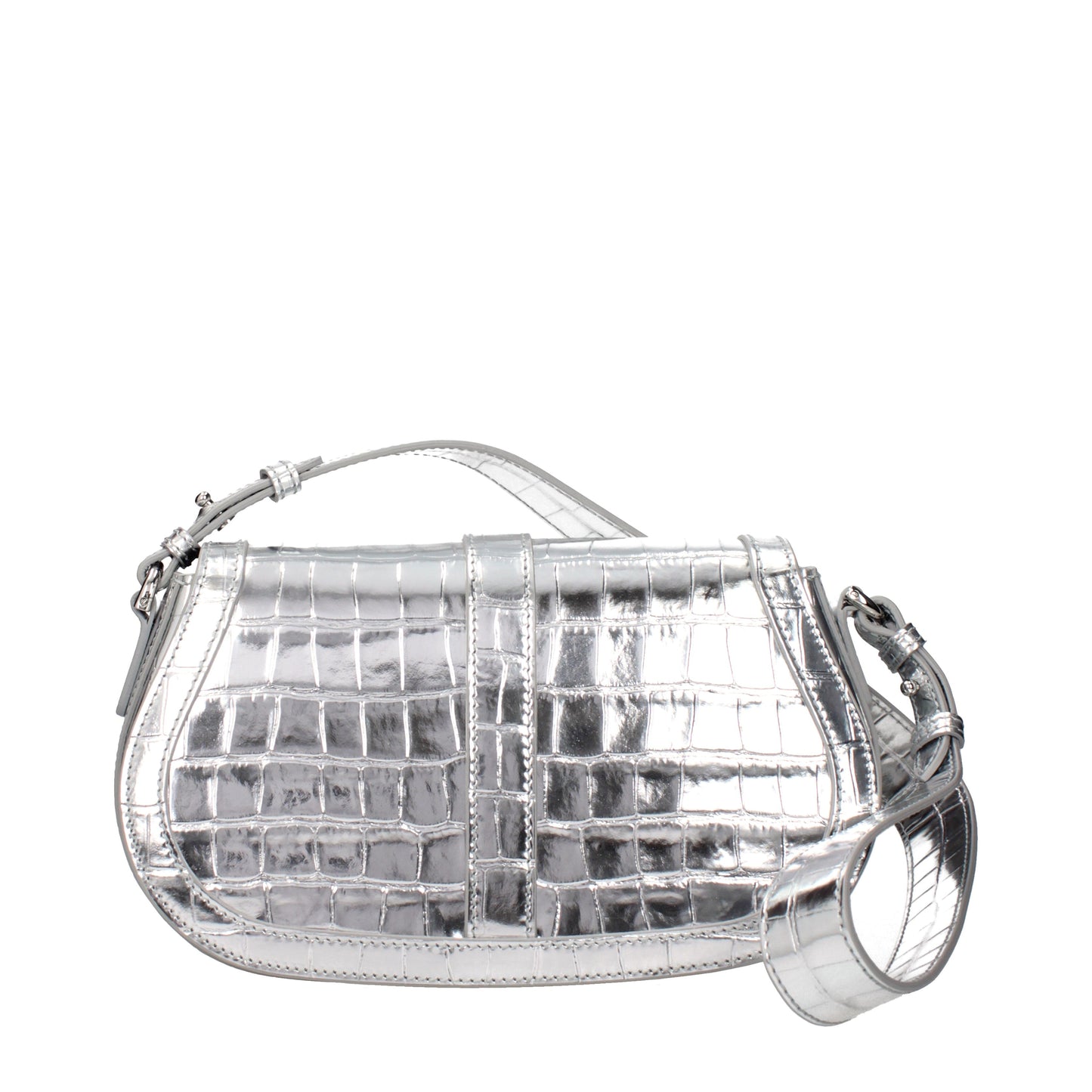 Versace Shoulder Bags Women Leather Silver