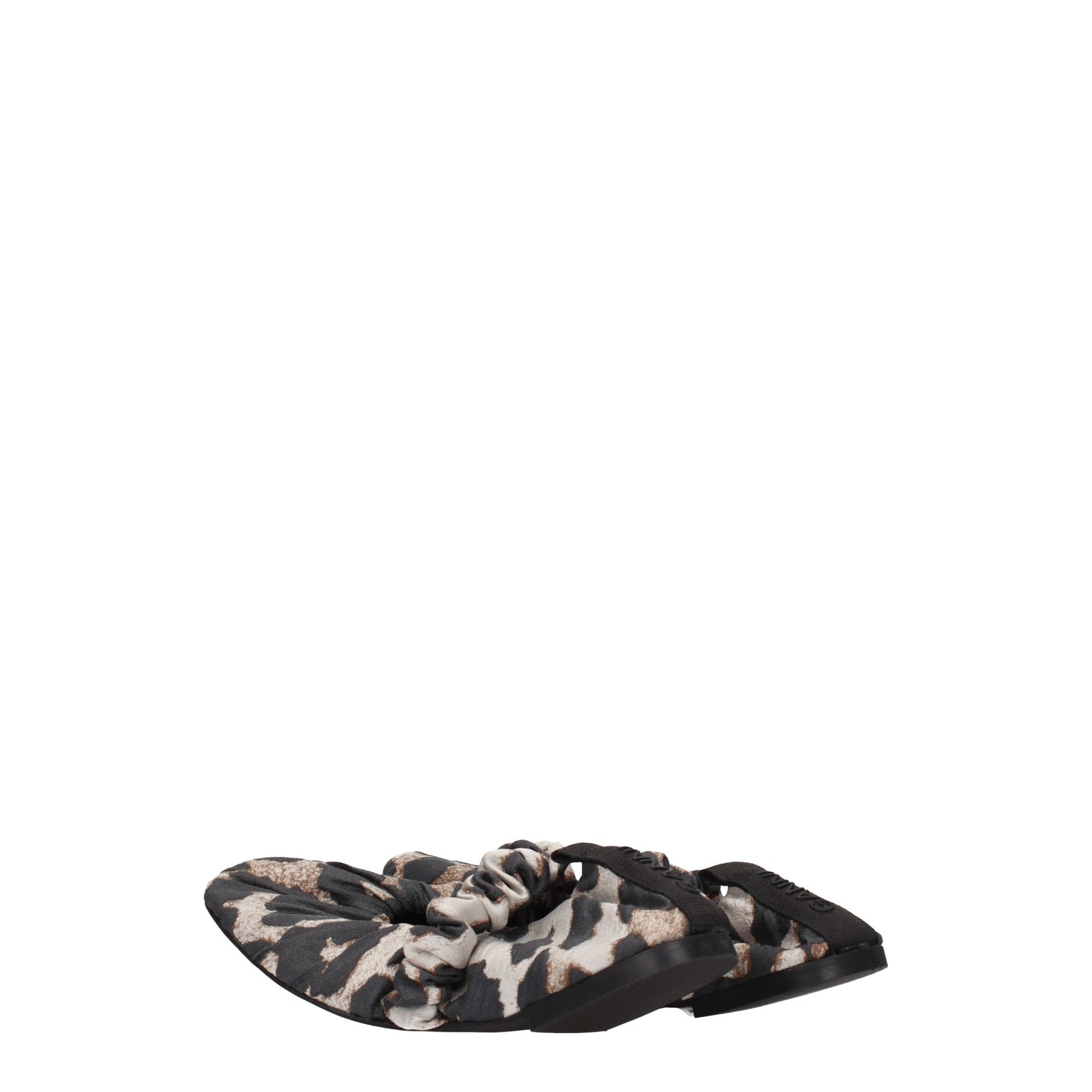 Ganni Women's Ballet Flats in Fabric Beige/Leopard