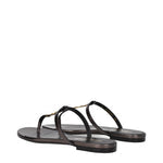 Saint Laurent Flip Flops Women Leather Brown/Bronze