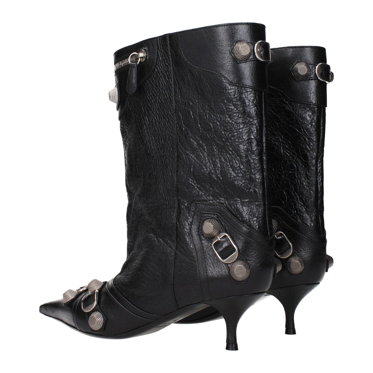 Balenciaga Ankle Boots Women Leather Black