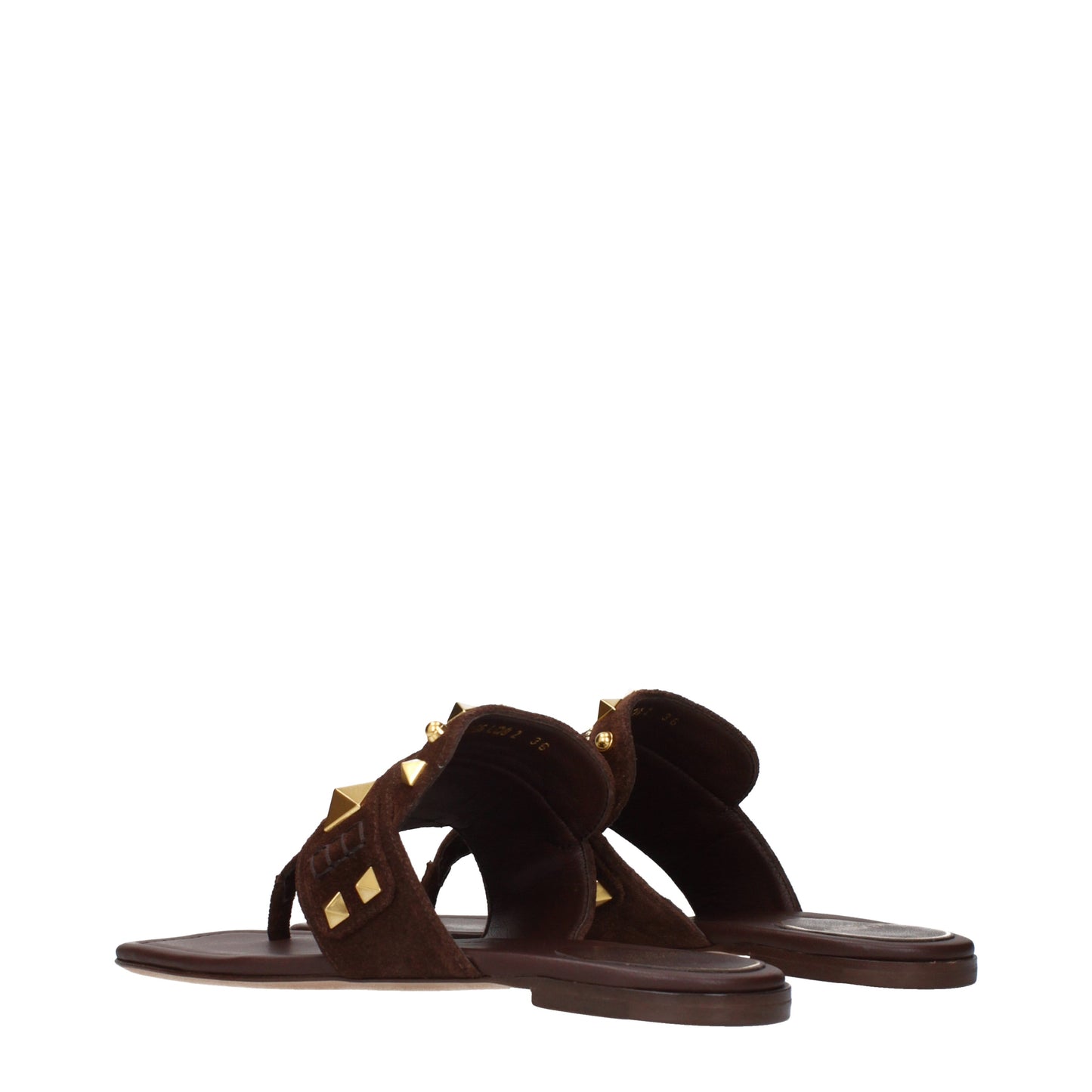 Valentino Garavani Flip Flops Women Suede Brown/Dark Chocolate