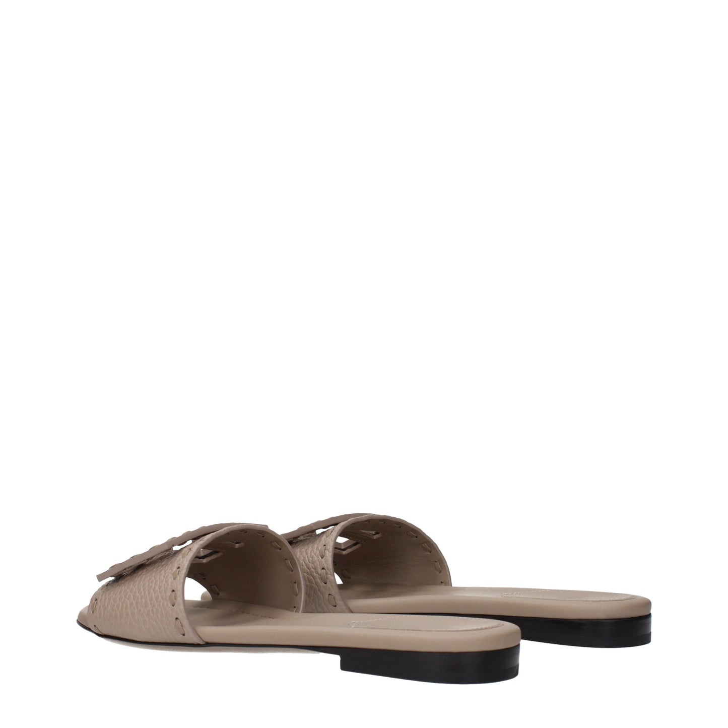 Fendi Slippers and Clogs Women Leather Gray/Turtledove