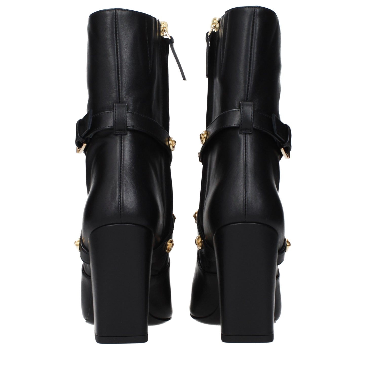 Versace Ankle Boots Women Leather Black