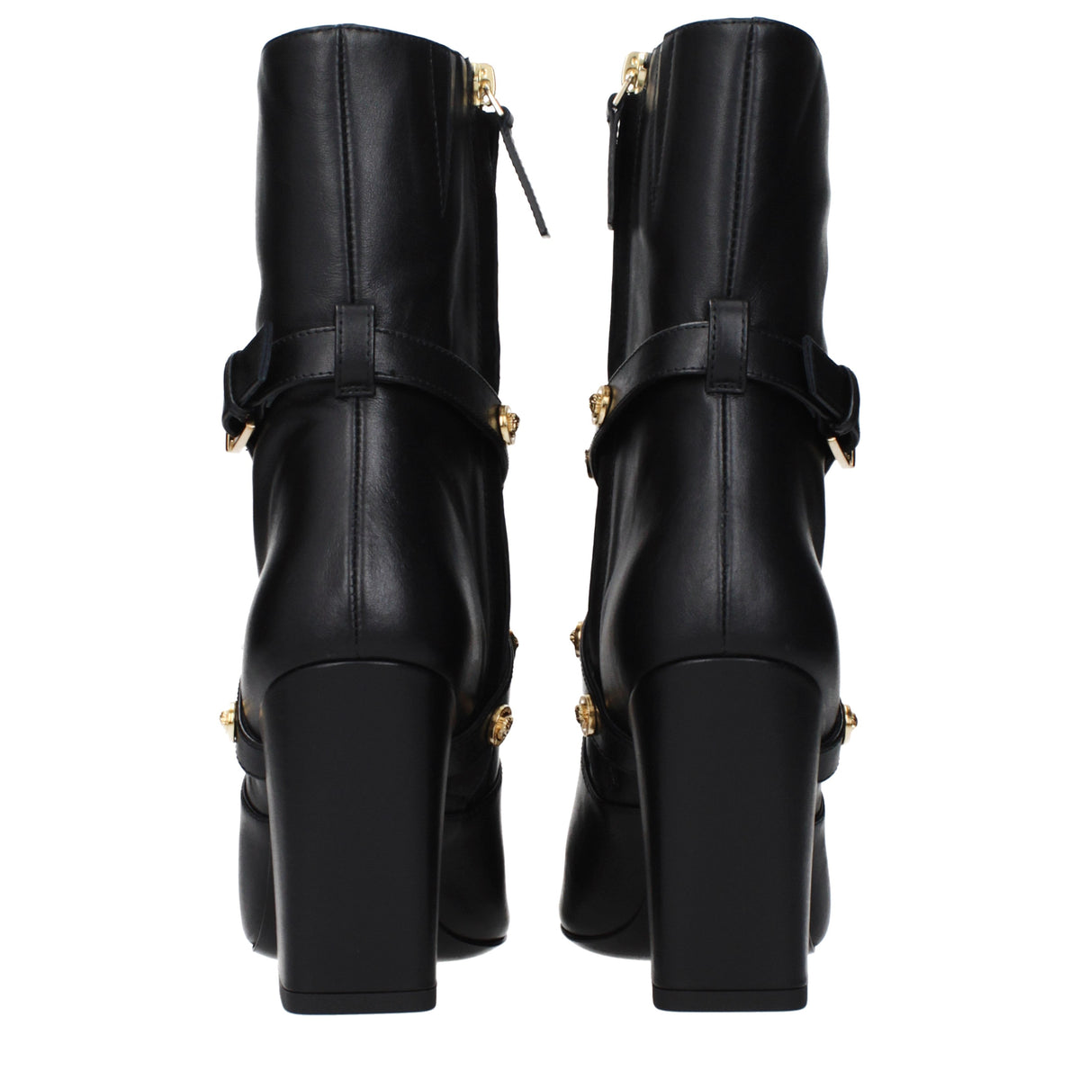 Versace Ankle Boots Women Leather Black
