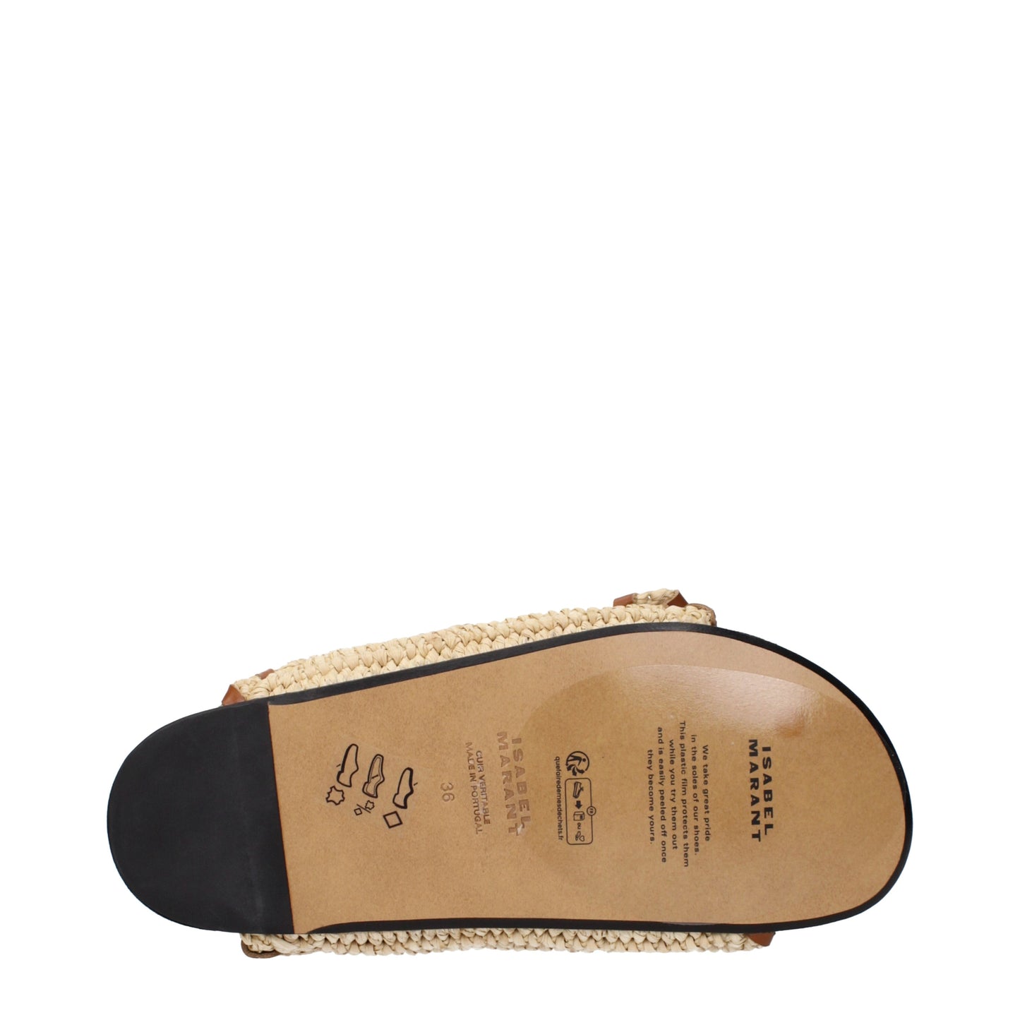 Isabel Marant Slippers and Clogs Women Raffia Beige/Cognac