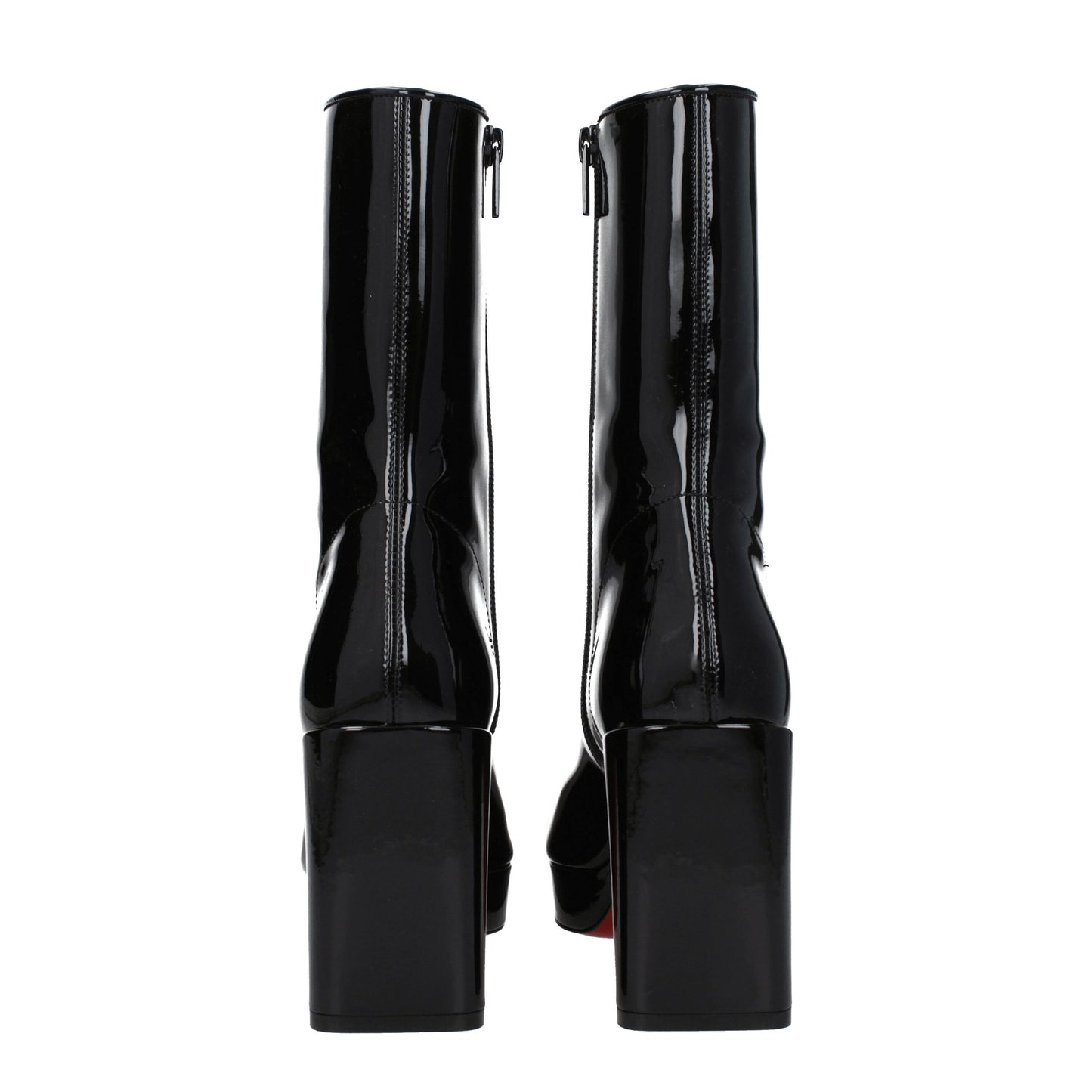 Louboutin Women's Boots in Patent Leather Black