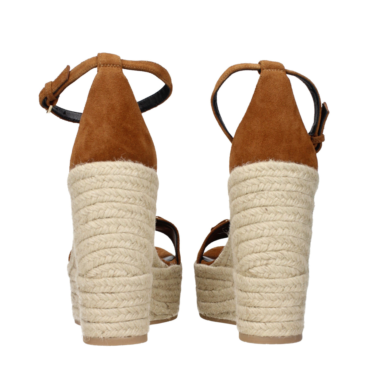Versace Wedges Women Suede Brown