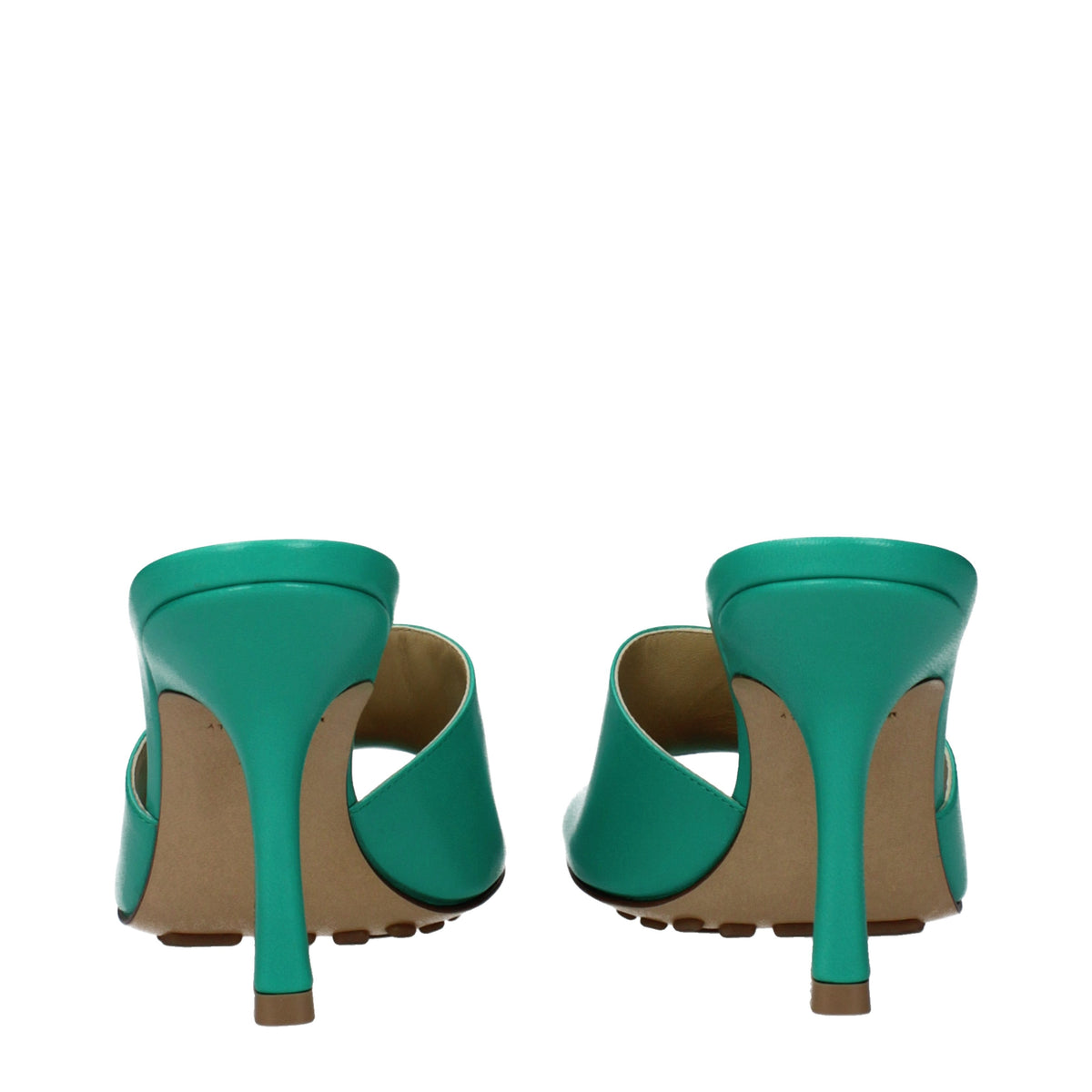 Bottega Veneta Sandals Women Leather Green/Acid Turquoise