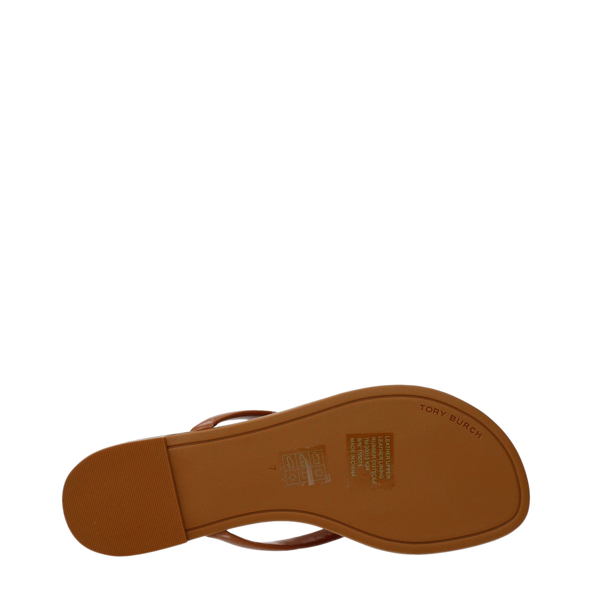 Tory Burch Flip Flops Women Leather Brown/Camel