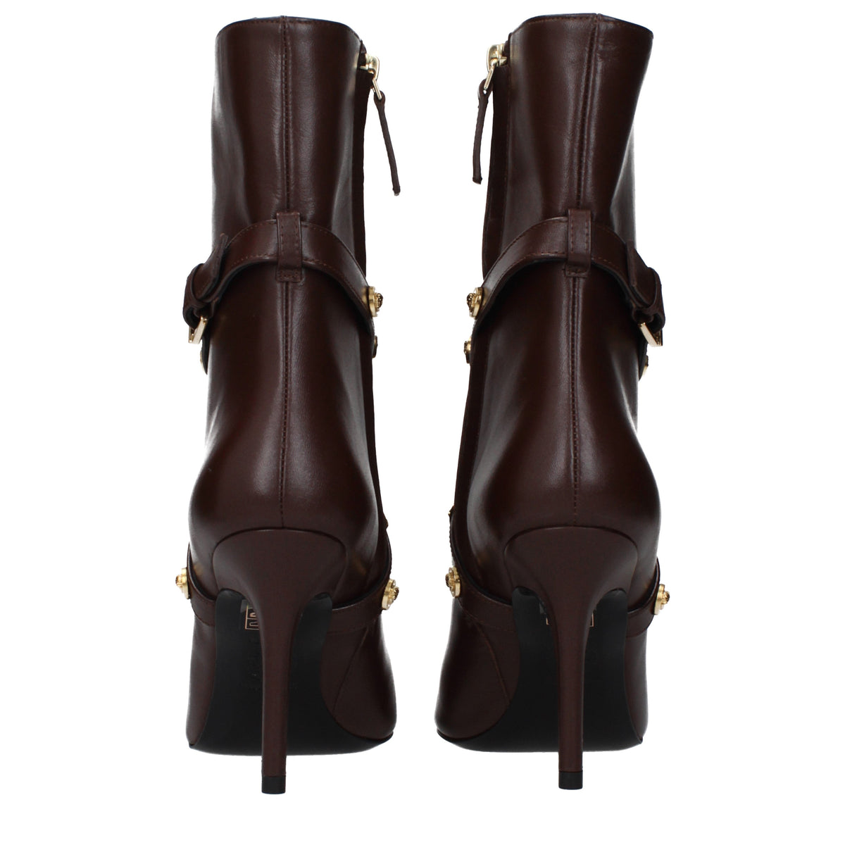 Versace Ankle Boots Women Leather Brown/Chocolate