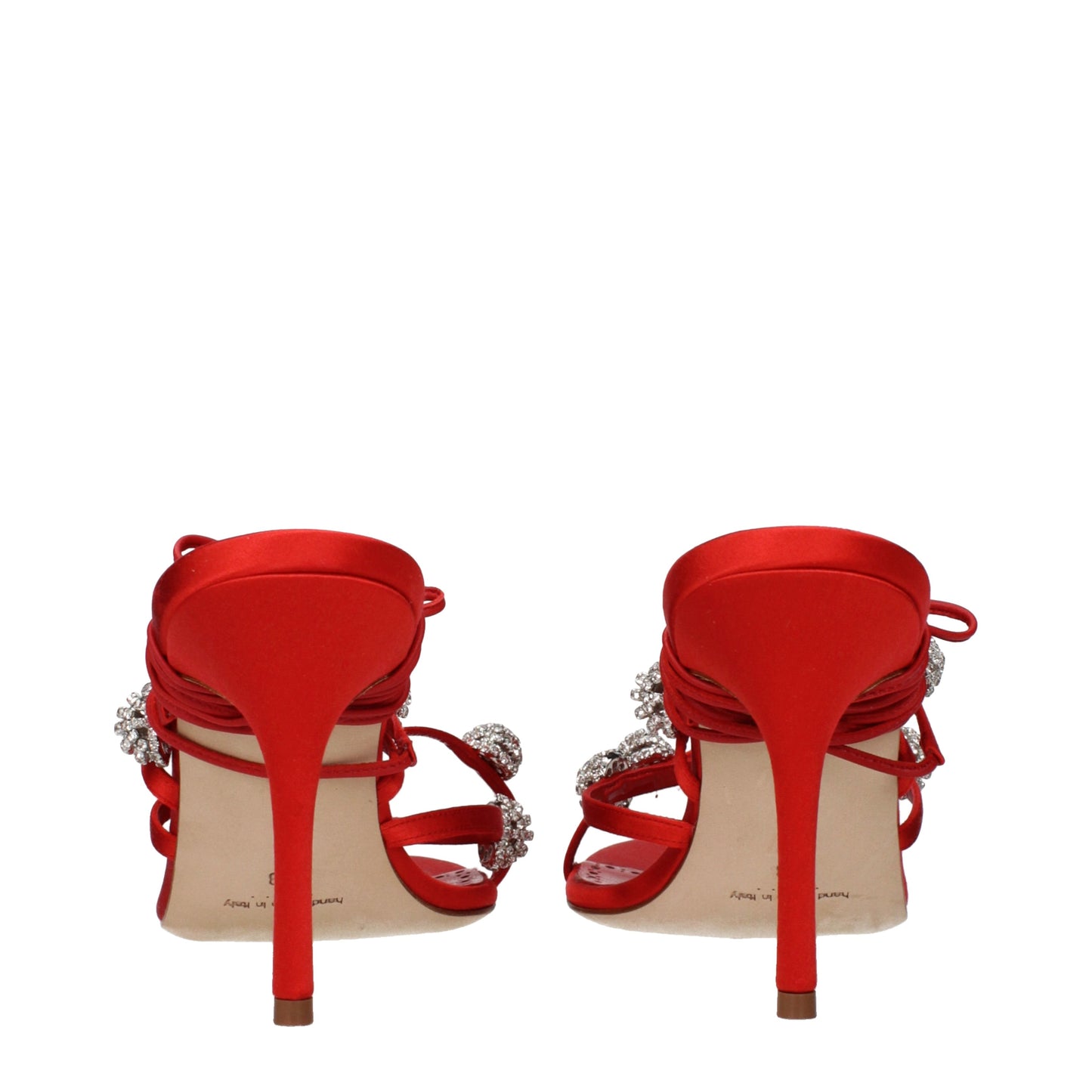 Manolo Blahnik Sandals Women Satin Red/Bright Red