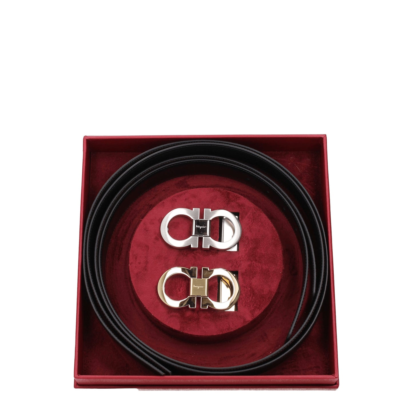 Salvatore Ferragamo Belts Men Leather Black/Chocolate