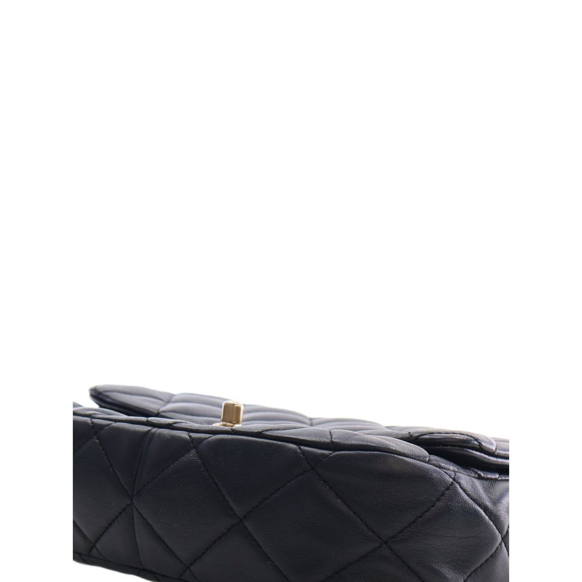 Chanel Small Quilted Lambskin Lacquered Chain Flap — Black