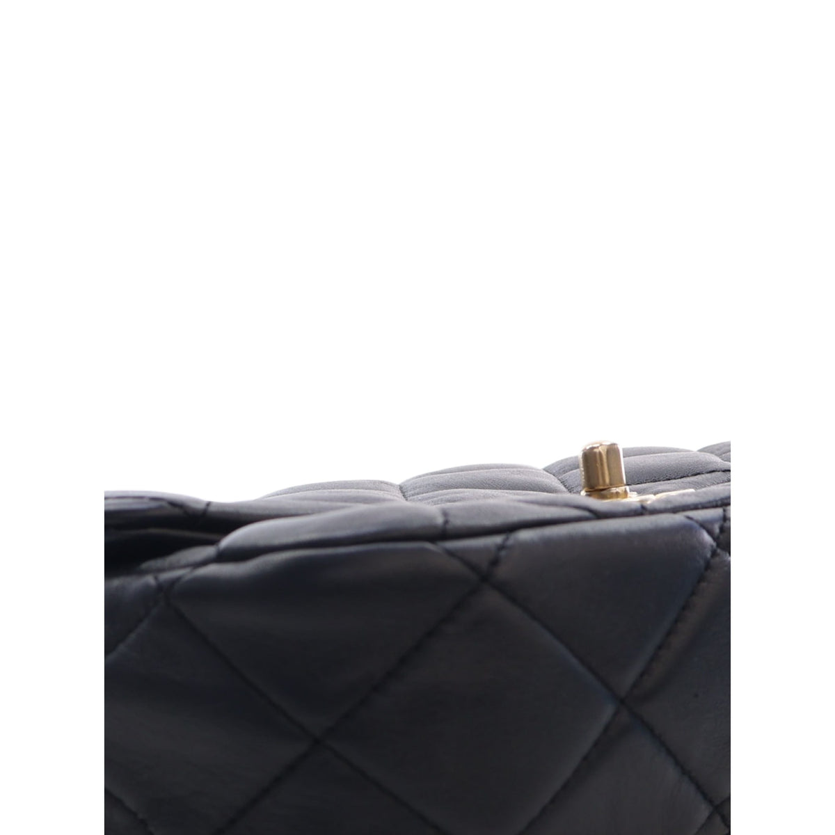 Chanel Small Quilted Lambskin Lacquered Chain Flap — Black