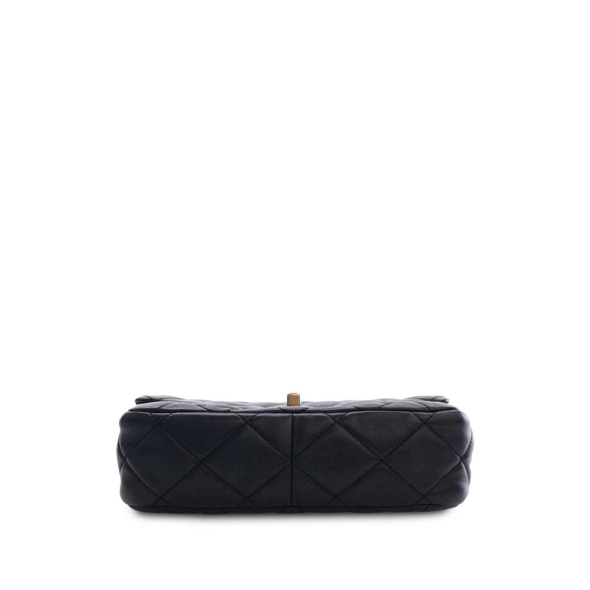 Chanel Small Quilted Lambskin Lacquered Chain Flap — Black