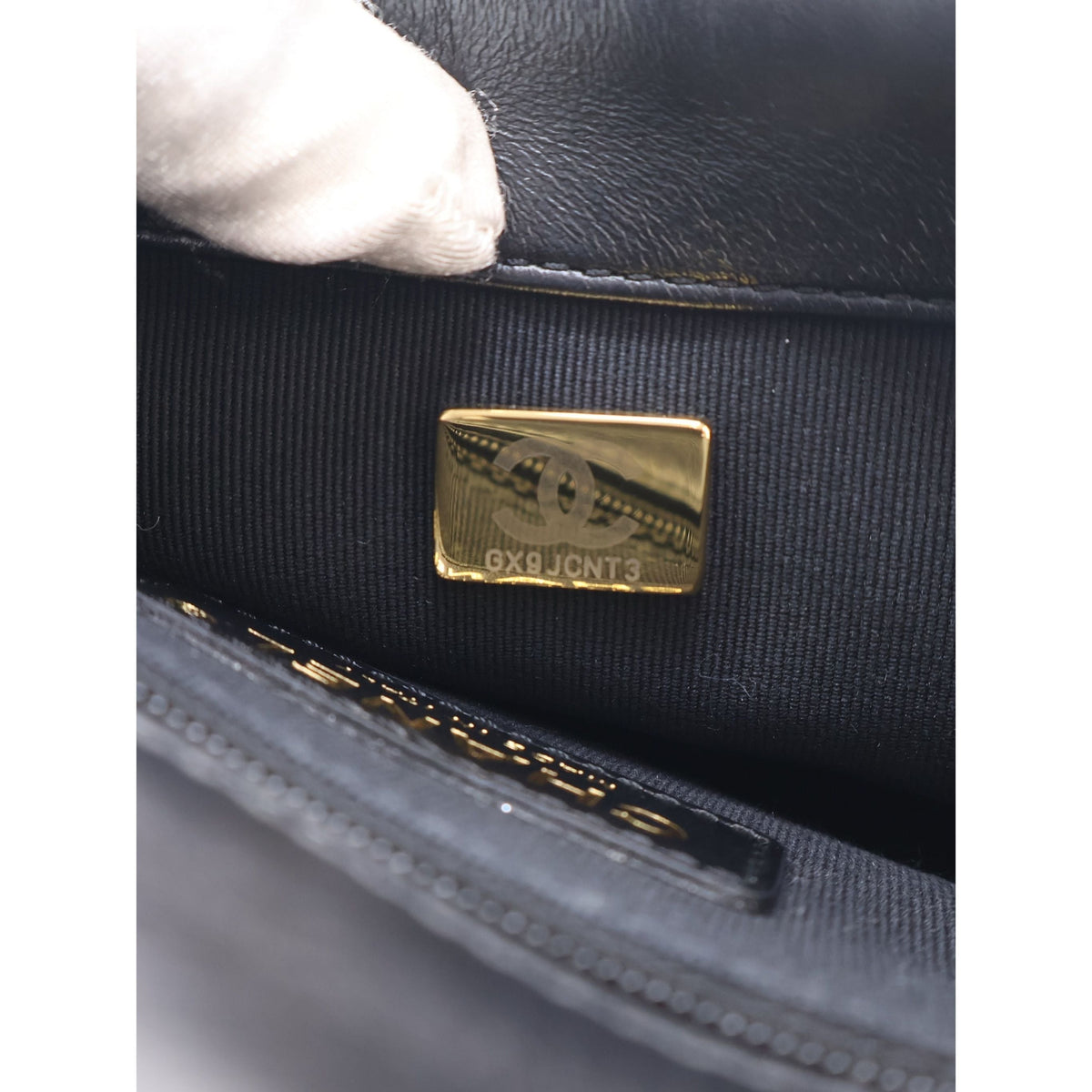 Chanel Small Quilted Lambskin Lacquered Chain Flap — Black