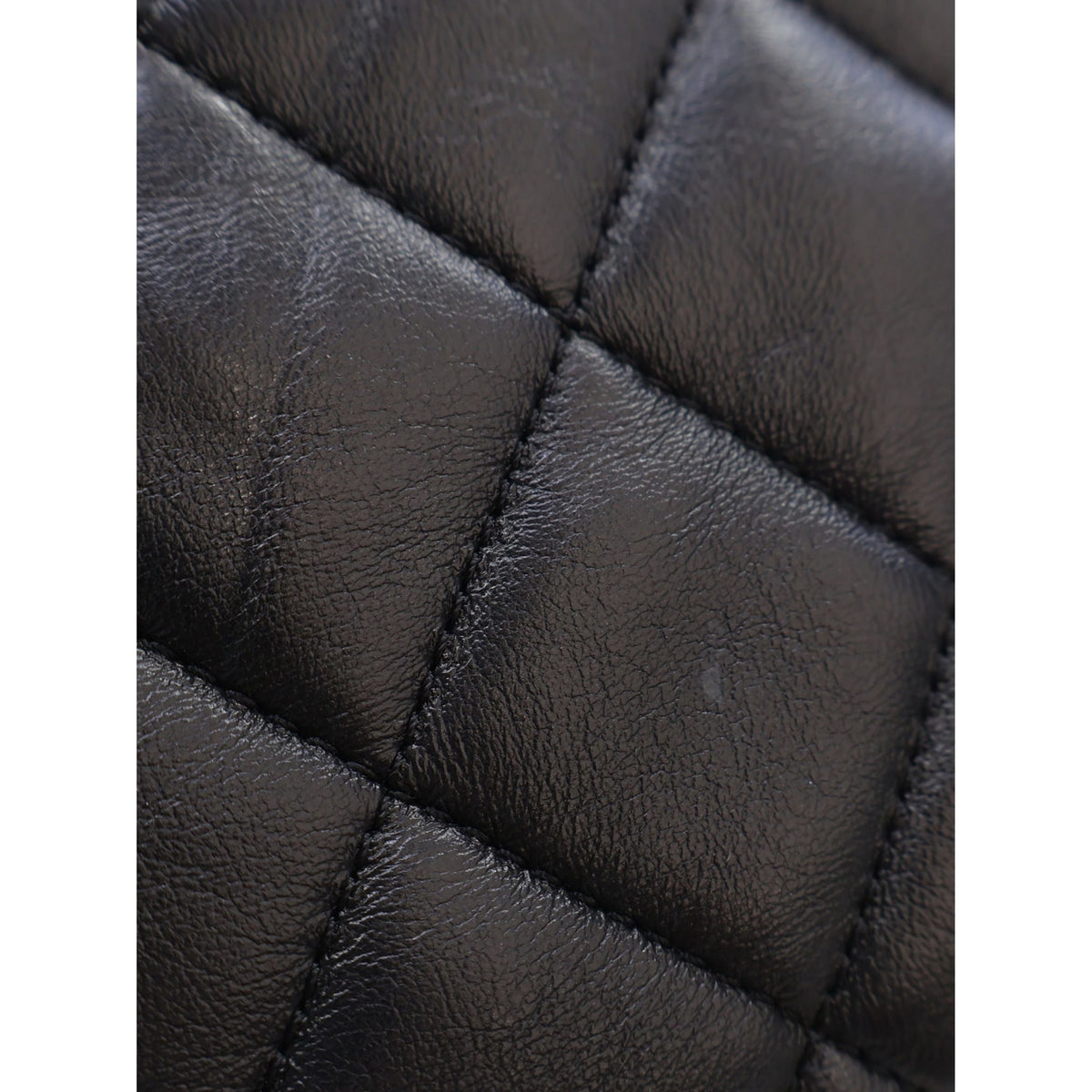 Chanel Small Quilted Lambskin Lacquered Chain Flap — Black