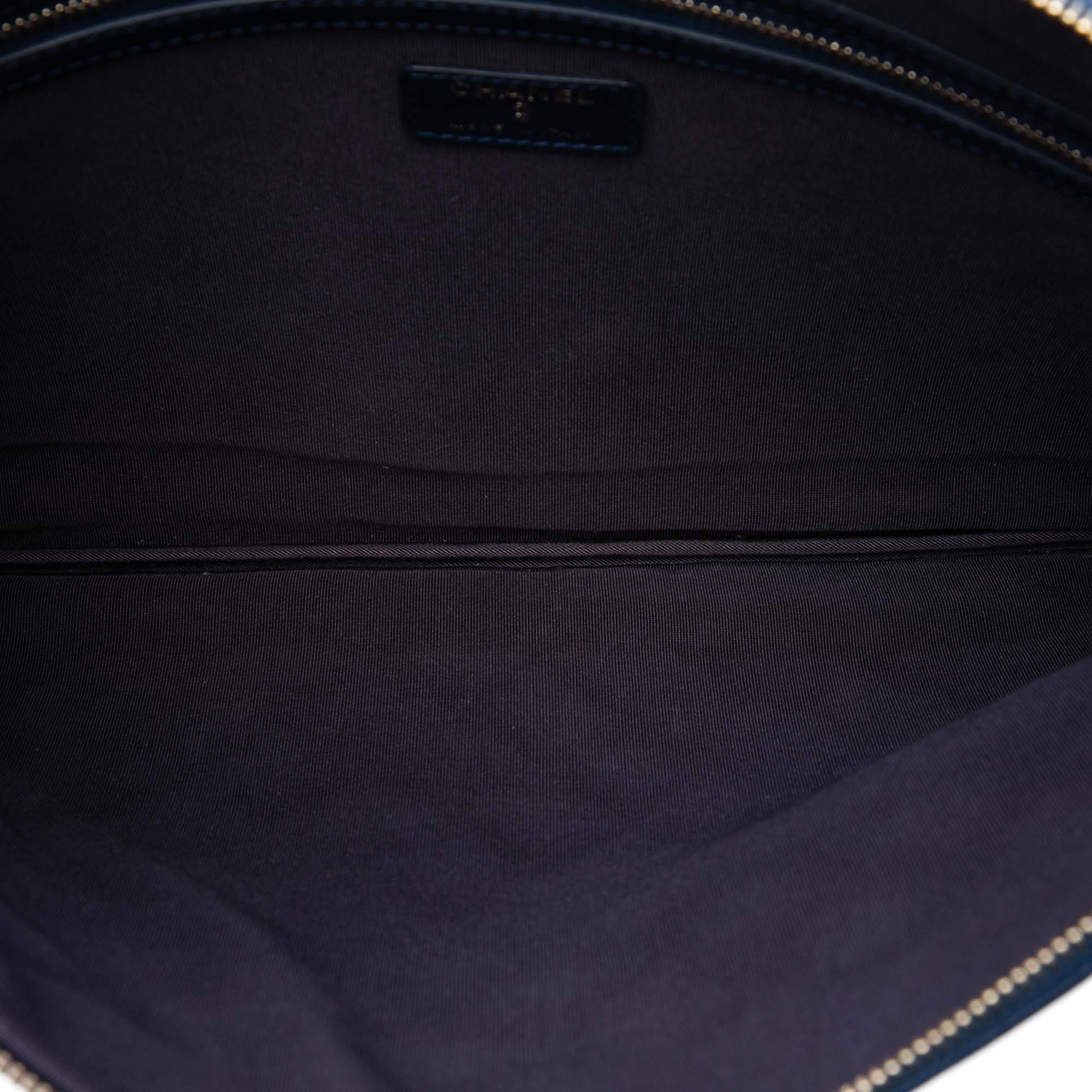 Chanel Large Quilted Caviar Boy O Case Clutch