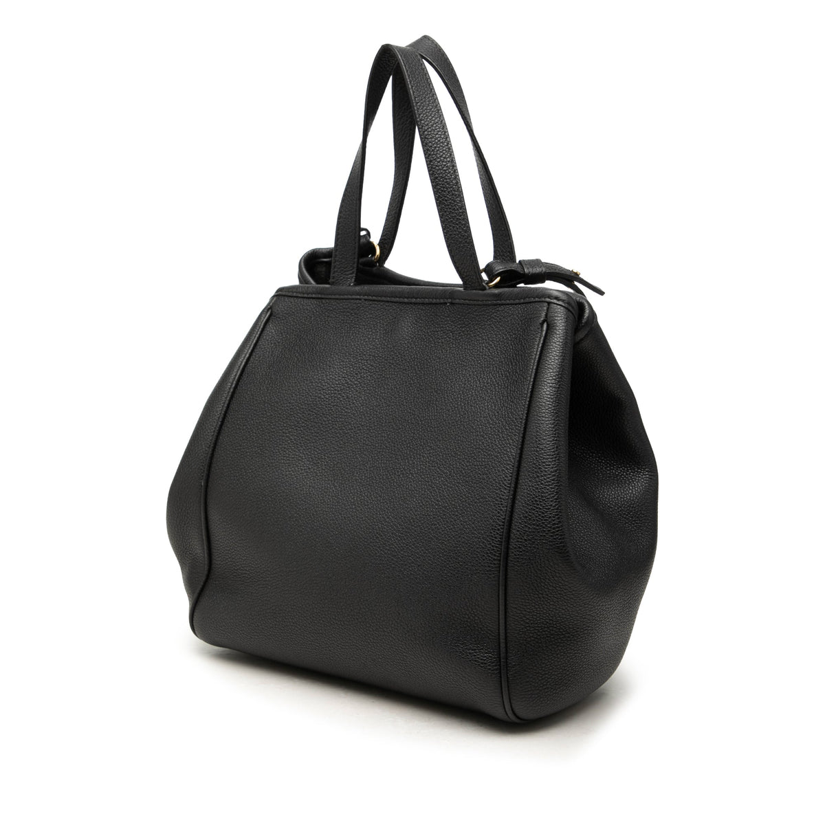 Celine Small Grained Calfskin Folded Cabas Tote — Black