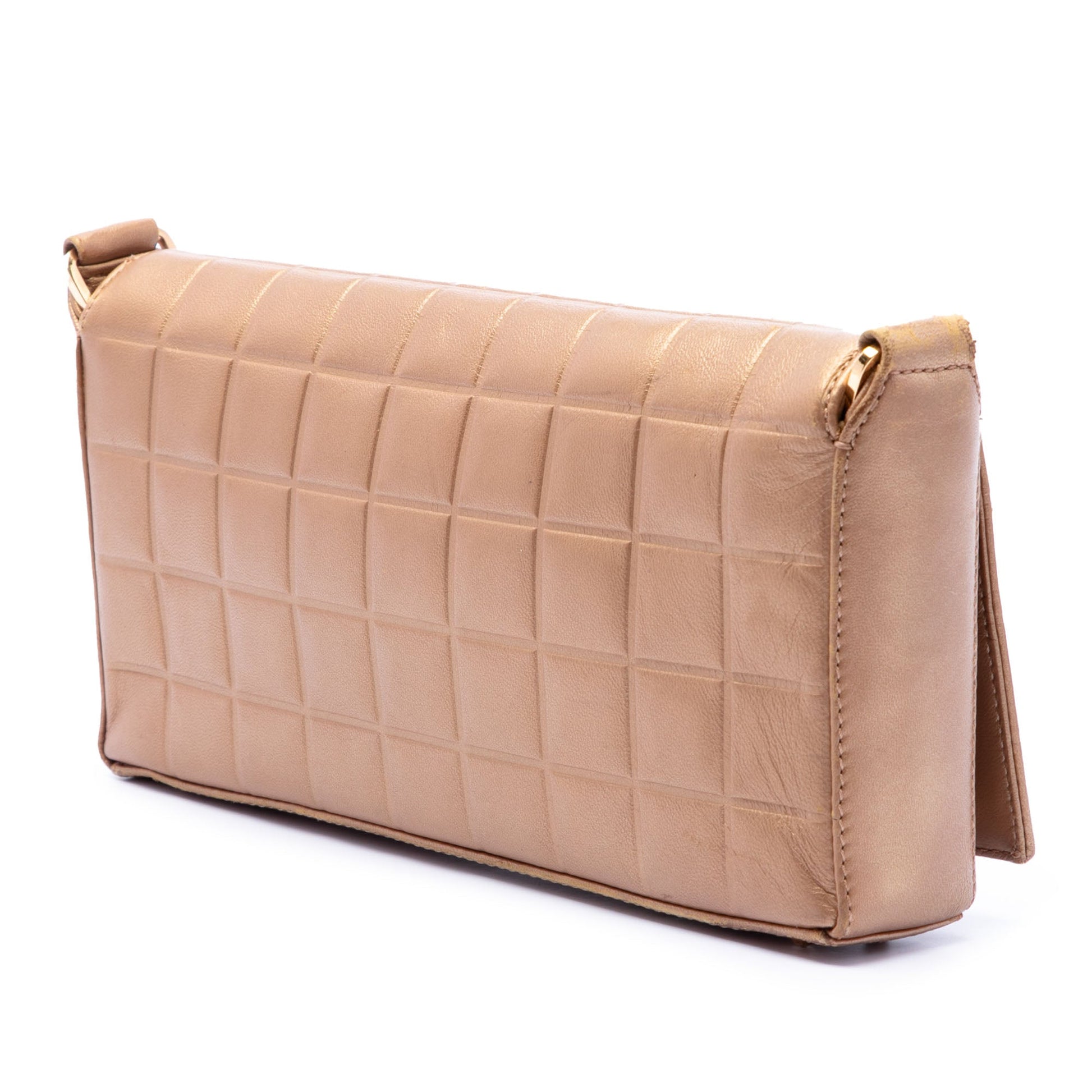 Chanel CC Chocolate Bar Metallic Lambskin Shoulder Bag