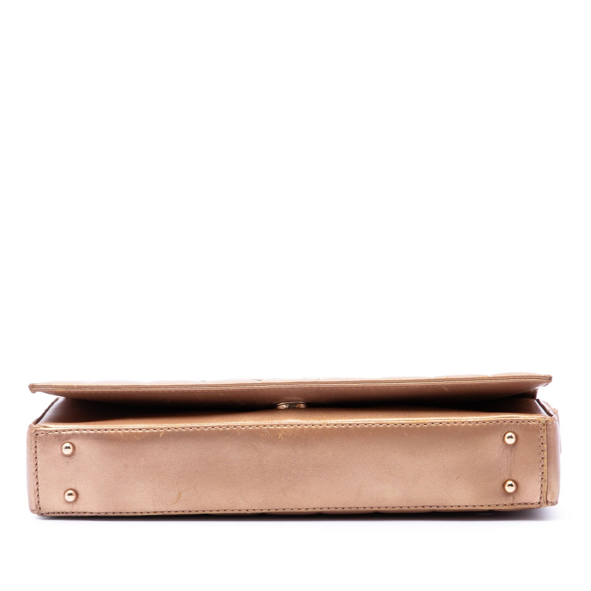 Chanel CC Chocolate Bar Metallic Lambskin Shoulder Bag